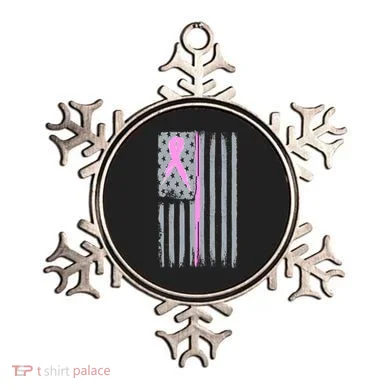 Pink Thin Line Breast Cancer Flag Ornament