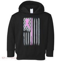 Pink Thin Line Breast Cancer Flag Toddler Hoodie thumb 0