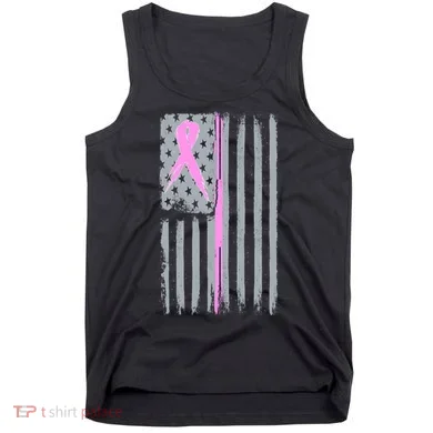 Pink Thin Line Breast Cancer Flag Tank Top