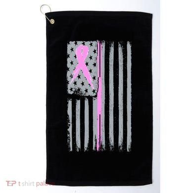 Pink Thin Line Breast Cancer Flag Golf Towel