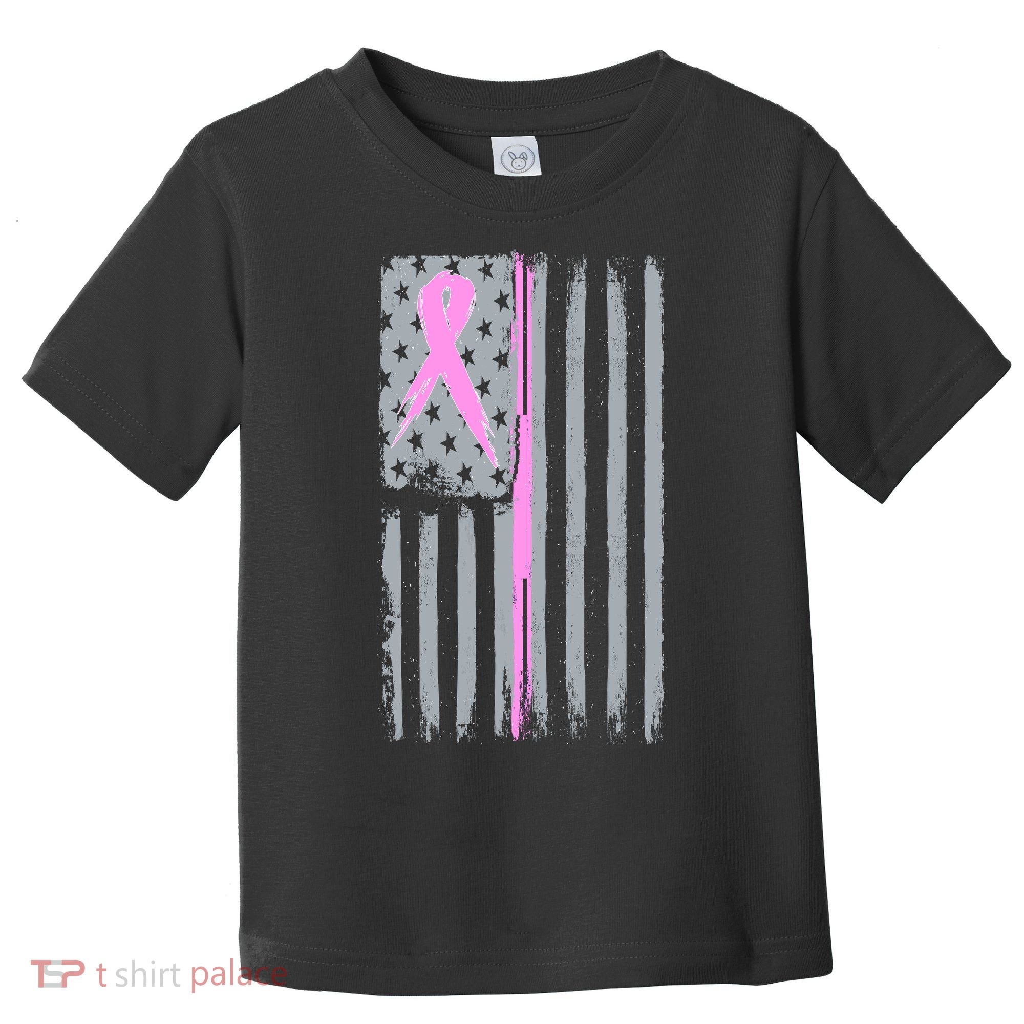 Pink Thin Line Breast Cancer Flag Toddler T-Shirt