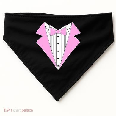 Pink Tux Party Tuxedo USA-Made Doggie Bandana