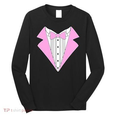 Pink Tux Party Tuxedo Long Sleeve Shirt