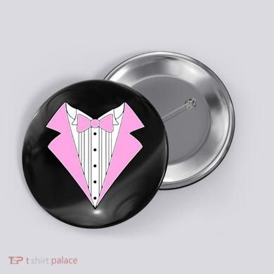 Pink Tux Party Tuxedo Button