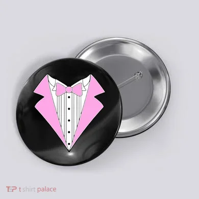 Pink Tux Party Tuxedo Button