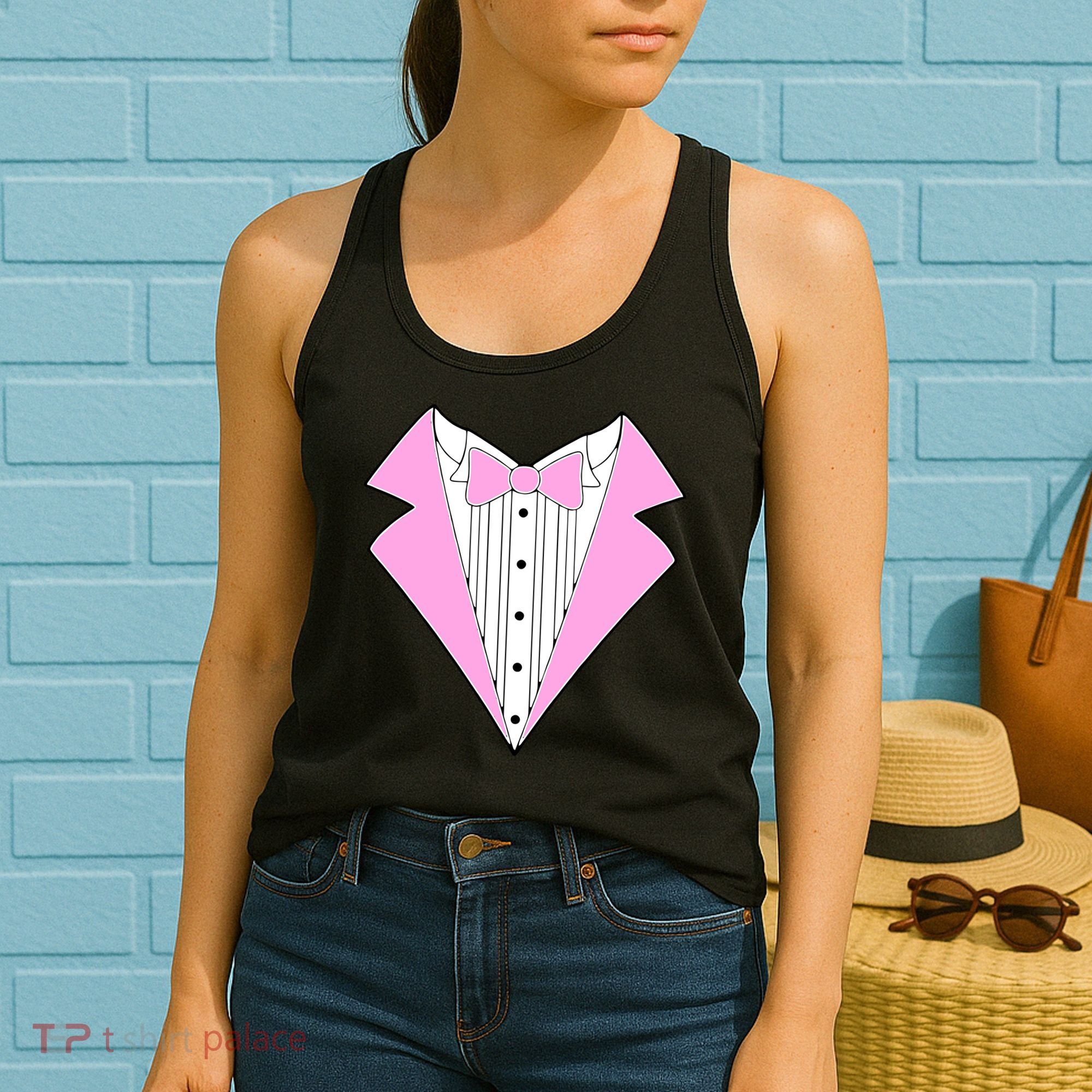 Pink Tux Party Tuxedo Women's Tank Top