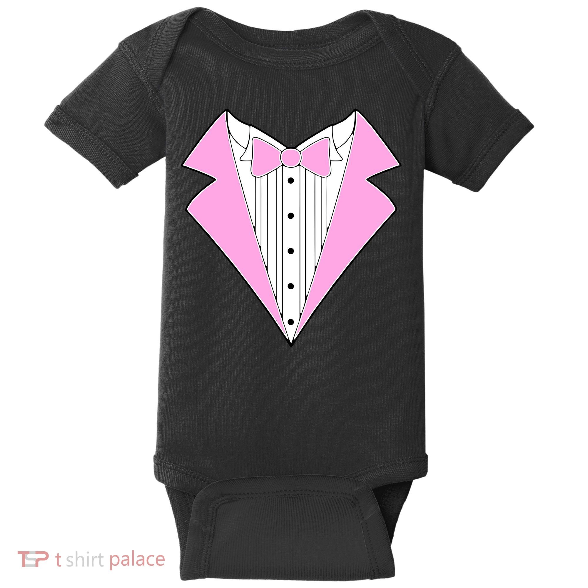 Pink Tux Party Tuxedo Baby Bodysuit