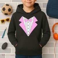 Pink Tux Party Tuxedo Kids Hoodie thumb 2