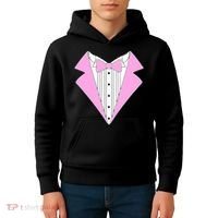 Pink Tux Party Tuxedo Kids Hoodie thumb 4