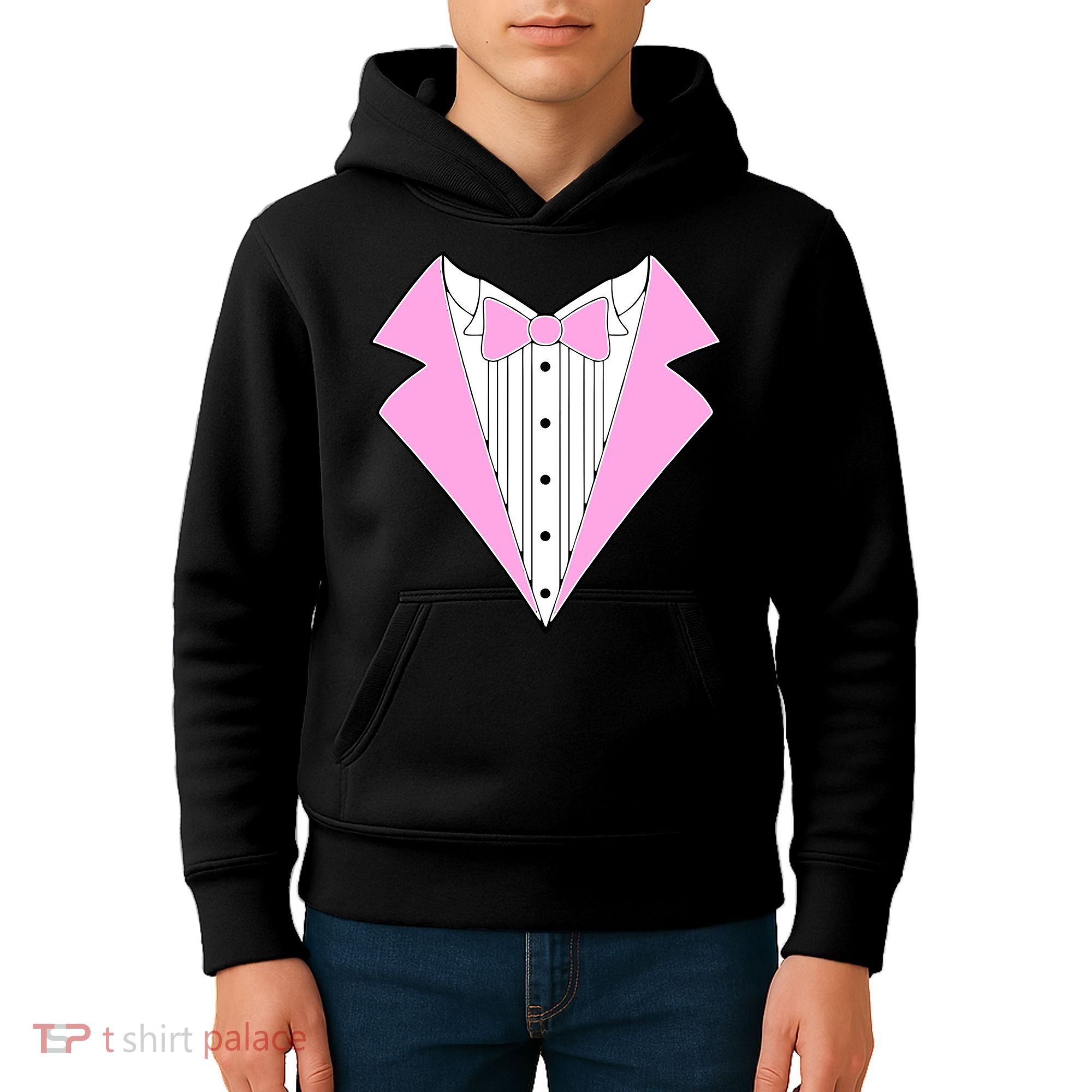 Pink Tux Party Tuxedo Kids Hoodie