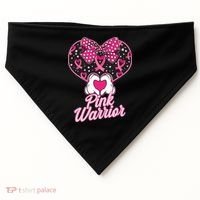 Pink Warrior Breast Cancer Awareness USA-Made Doggie Bandana thumb 0