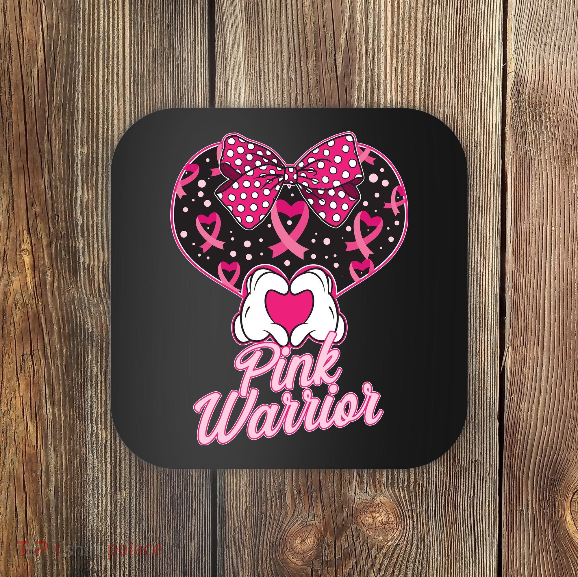 Pink Warrior Breast Cancer Awareness Coaster