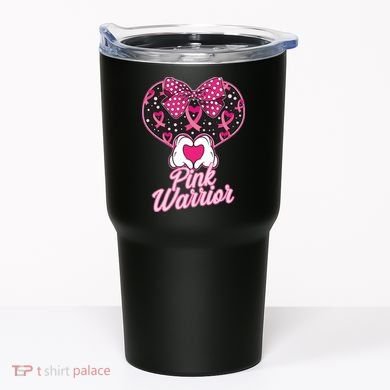 Pink Warrior Breast Cancer Awareness Tumbler