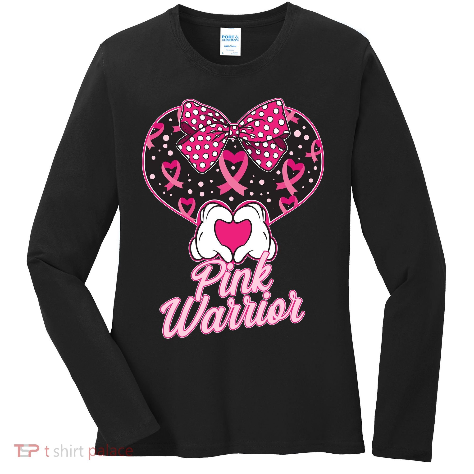Pink Warrior Breast Cancer Awareness Women's Long Sleeve Shirt