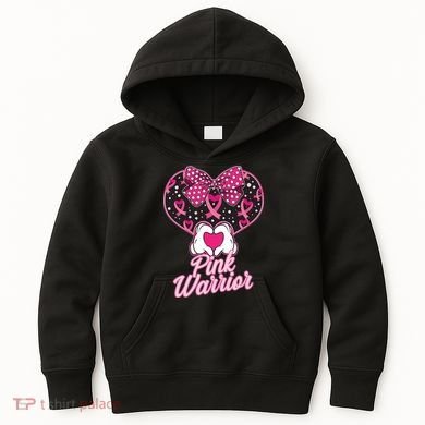 Pink Warrior Breast Cancer Awareness Kids Hoodie