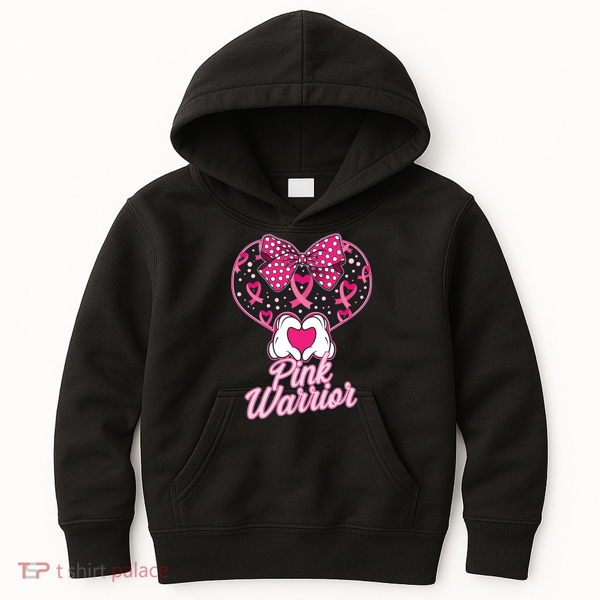 Pink Warrior Breast Cancer Awareness Kids Hoodie