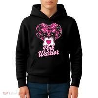 Pink Warrior Breast Cancer Awareness Kids Hoodie thumb 4