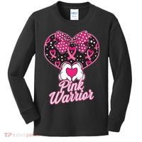 Pink Warrior Breast Cancer Awareness Kids Long Sleeve Shirt thumb 0