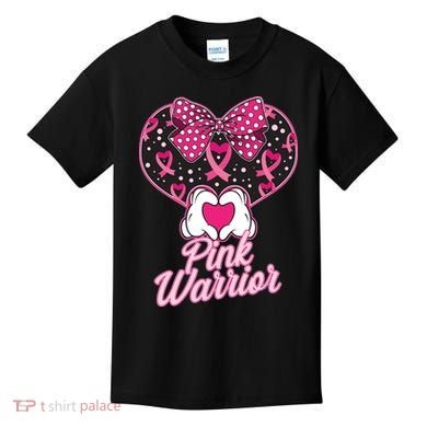 Pink Warrior Breast Cancer Awareness Kids T-Shirt