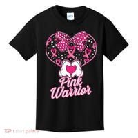 Pink Warrior Breast Cancer Awareness Kids T-Shirt thumb 0
