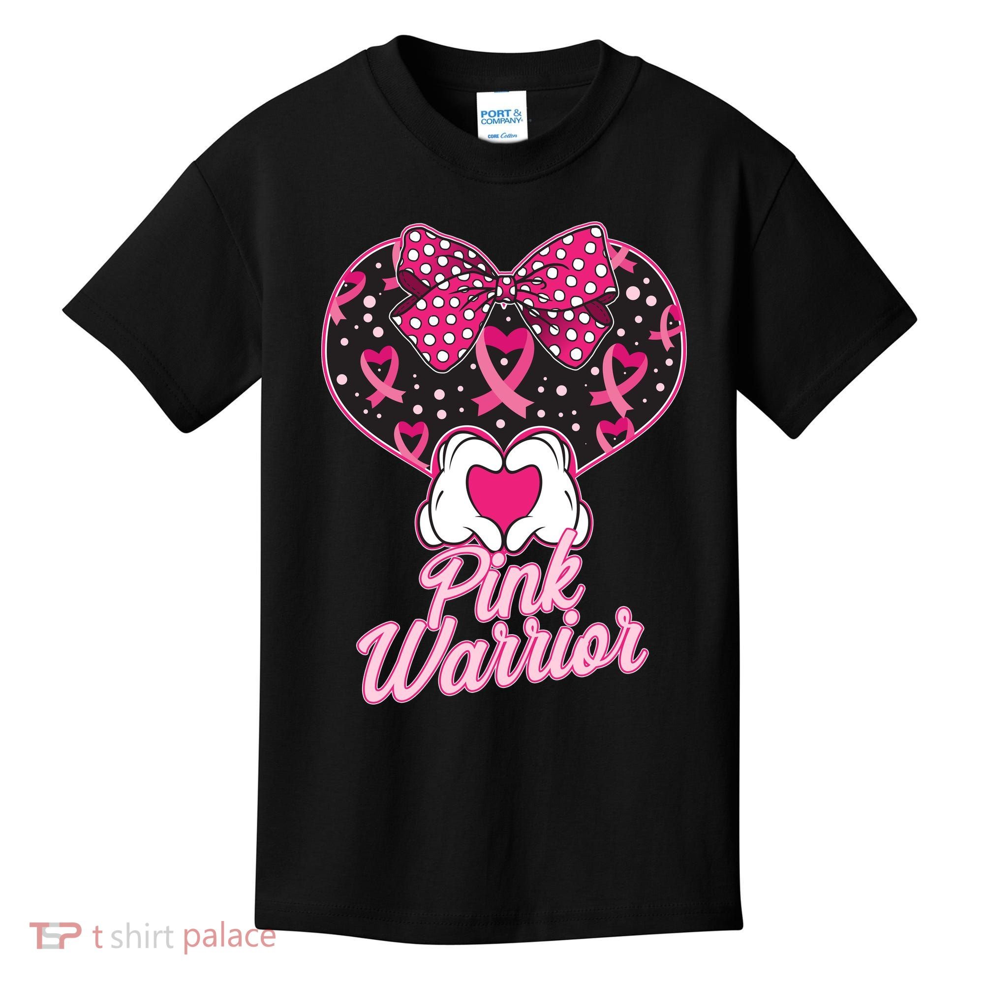 Pink Warrior Breast Cancer Awareness Kids T-Shirt