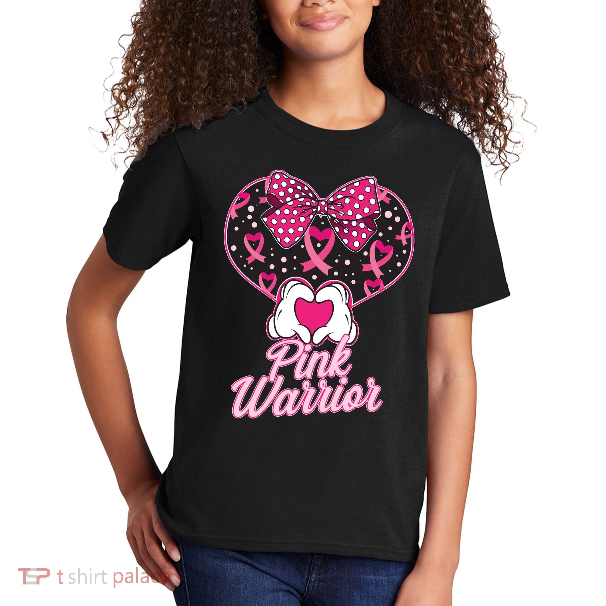 Pink Warrior Breast Cancer Awareness Kids T-Shirt