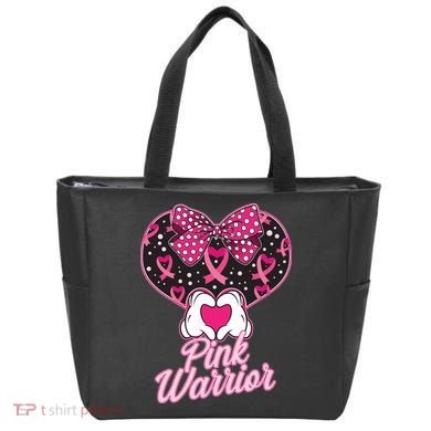 Pink Warrior Breast Cancer Awareness Tote Bag