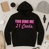 Pink You Owe Me 21 Cents. Feminists Hoodie thumb 3