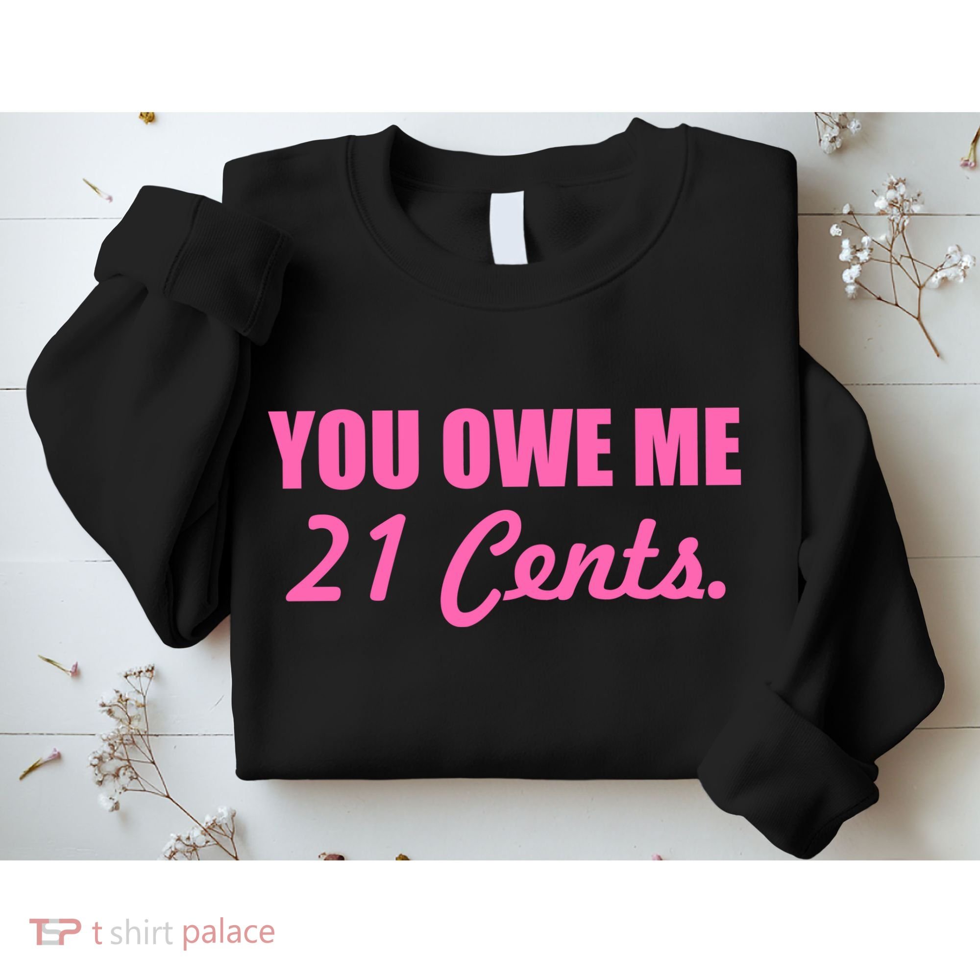 Pink You Owe Me 21 Cents. Feminists Sweatshirt