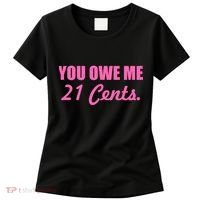 Pink You Owe Me 21 Cents. Feminists Women's T-Shirt thumb 0