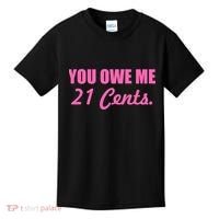 Pink You Owe Me 21 Cents. Feminists Kids T-Shirt thumb 0