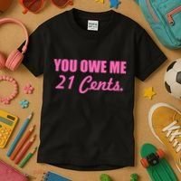 Pink You Owe Me 21 Cents. Feminists Kids T-Shirt thumb 3