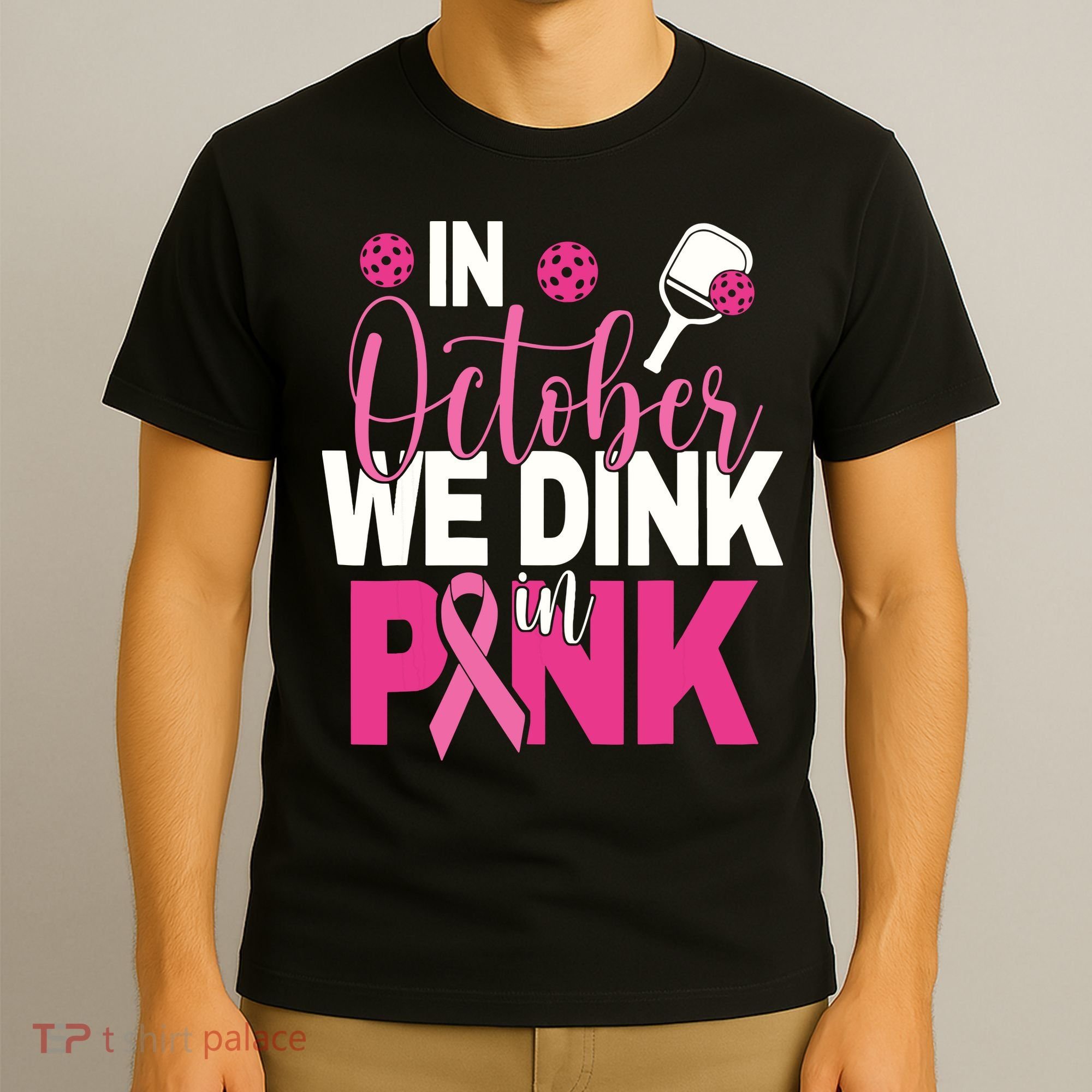Pickleball In October We Dink In Pink Breast Cancer T-Shirt