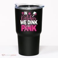 Pickleball In October We Dink In Pink Breast Cancer Tumbler thumb 0