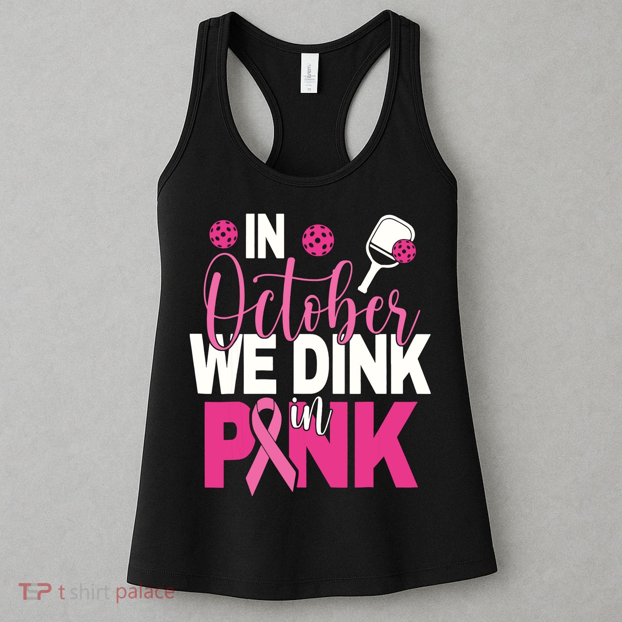 Pickleball In October We Dink In Pink Breast Cancer Women's Tank Top