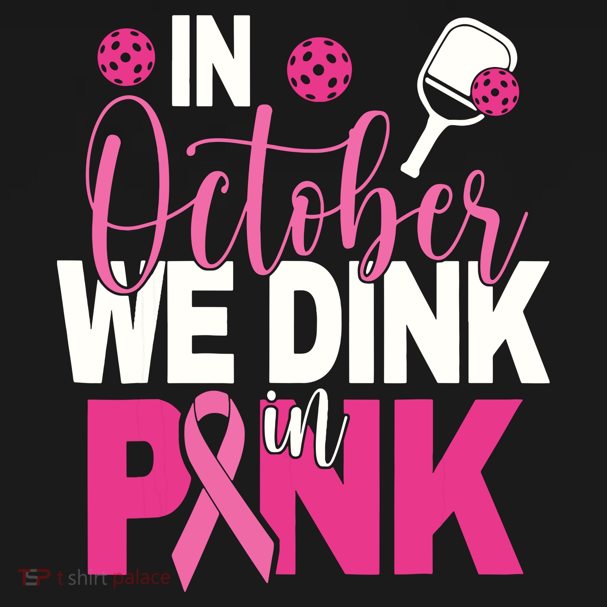 Pickleball In October We Dink In Pink Breast Cancer Toddler Hoodie