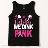Pickleball In October We Dink In Pink Breast Cancer Tank Top thumb 2