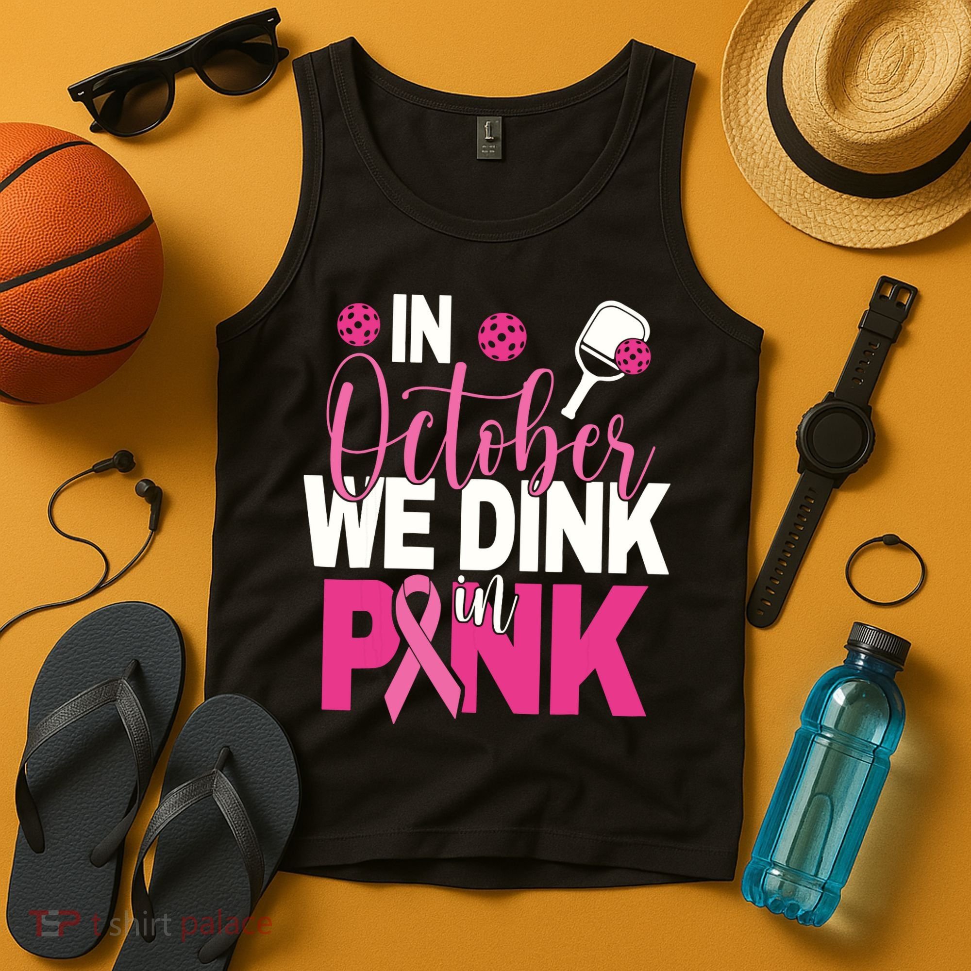 Pickleball In October We Dink In Pink Breast Cancer Tank Top