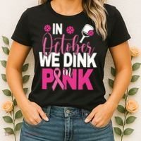 Pickleball In October We Dink In Pink Breast Cancer Women's T-Shirt thumb 2