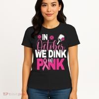 Pickleball In October We Dink In Pink Breast Cancer Women's T-Shirt thumb 4