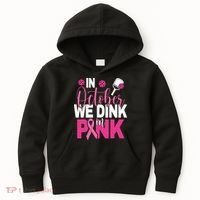 Pickleball In October We Dink In Pink Breast Cancer Kids Hoodie thumb 0