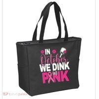 Pickleball In October We Dink In Pink Breast Cancer Tote Bag thumb 2