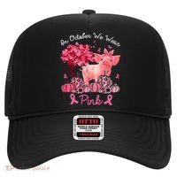 Pig In October We Wear Pink Pumpkin Breast Cancer Hat thumb 0