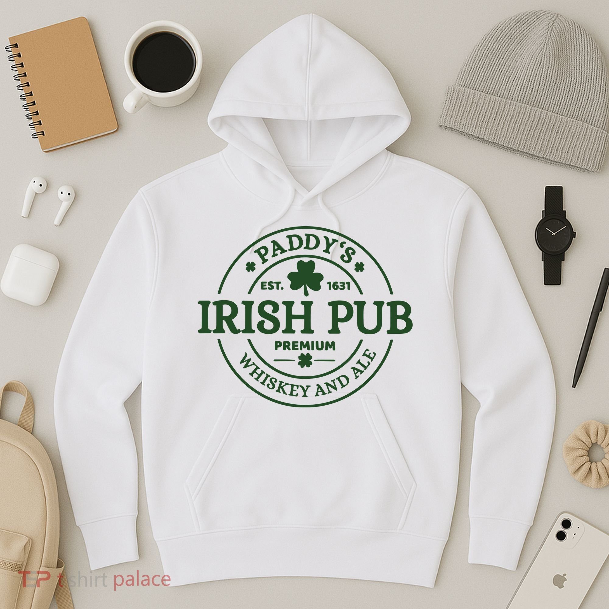 Paddy's Irish Pub Est 1631 Whiskey And Ale Irish St Patrick's Day Hoodie