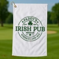 Paddy's Irish Pub Est 1631 Whiskey And Ale Irish St Patrick's Day Golf Towel thumb 1