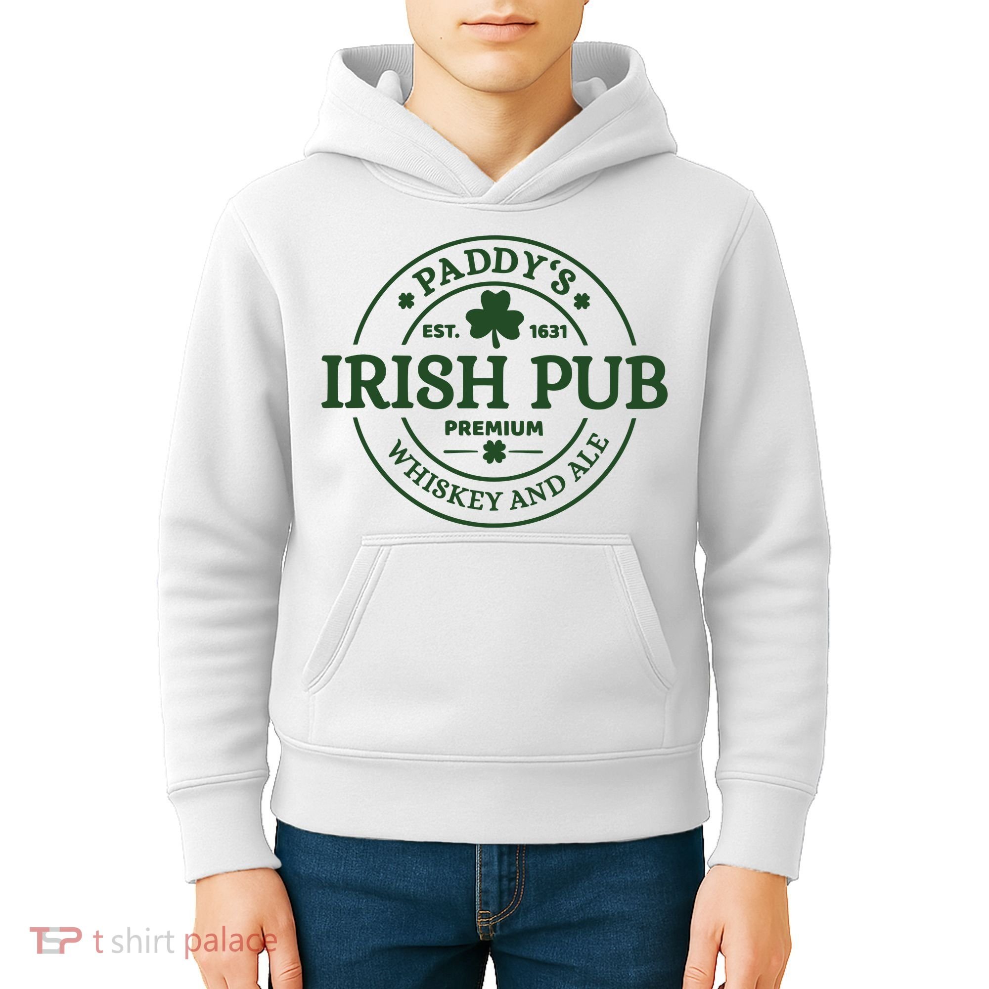 Paddy's Irish Pub Est 1631 Whiskey And Ale Irish St Patrick's Day Kids Hoodie