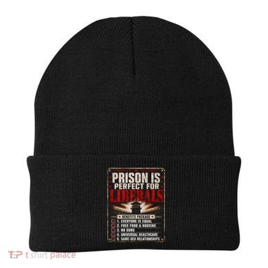 Prison Is Perfect For Liberals Funny Anti Liberal Quote Beanie