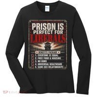 Prison Is Perfect For Liberals Funny Anti Liberal Quote Women's Long Sleeve Shirt thumb 0