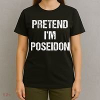 Pretend Im Poseidon Costume Greek God Halloween Party T-Shirt thumb 4
