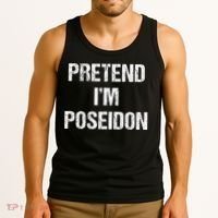 Pretend Im Poseidon Costume Greek God Halloween Party Tank Top thumb 3
